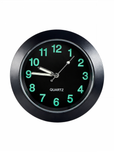 Часы автомобильные светящиеся в темноте металлические Орбита OT-CLC02